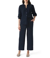 Splendid Adele Drawstring Gauze Cropped Relaxed Wide Leg Pants