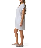 Splendid Adele Gauze V-Neck Short Sleeve Shift Dress