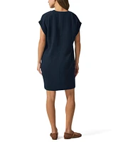 Splendid Adele Gauze V-Neck Short Sleeve Shift Dress