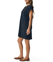 Splendid Adele Gauze V-Neck Short Sleeve Shift Dress