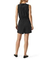 Splendid Adelina Knit V-Neck Sleeveless Romper