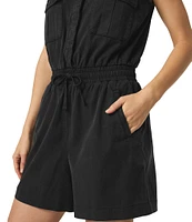 Splendid Adelina Knit V-Neck Sleeveless Romper