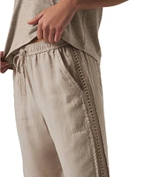 Splendid Angie Crochet Knit Mid Rise Lounge Ankle Pants