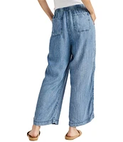 Splendid Angie Indigo Wide Leg Patch Pocket Pants