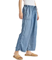 Splendid Angie Indigo Wide Leg Patch Pocket Pants