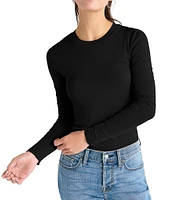 Splendid Bamboo Crew Neck Long Sleeve Tee Shirt