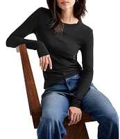 Splendid Bamboo Crew Neck Long Sleeve Tee Shirt