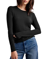 Splendid Bamboo Crew Neck Long Sleeve Tee Shirt