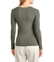 Splendid Bamboo Jersey V-Neck Long Sleeve Tee