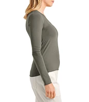 Splendid Bamboo Jersey V-Neck Long Sleeve Tee