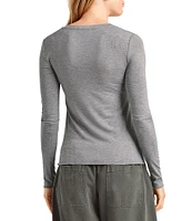 Splendid Bamboo Jersey V-Neck Long Sleeve Tee