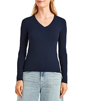 Splendid Bamboo Jersey V-Neck Long Sleeve Tee