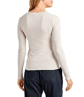 Splendid Bamboo Jersey V-Neck Long Sleeve Tee