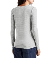 Splendid Bamboo Striped Crew Neck Long Sleeve Tee