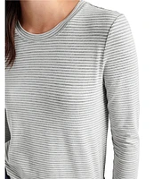 Splendid Bamboo Striped Crew Neck Long Sleeve Tee