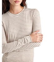 Splendid Bamboo Striped Crew Neck Long Sleeve Tee