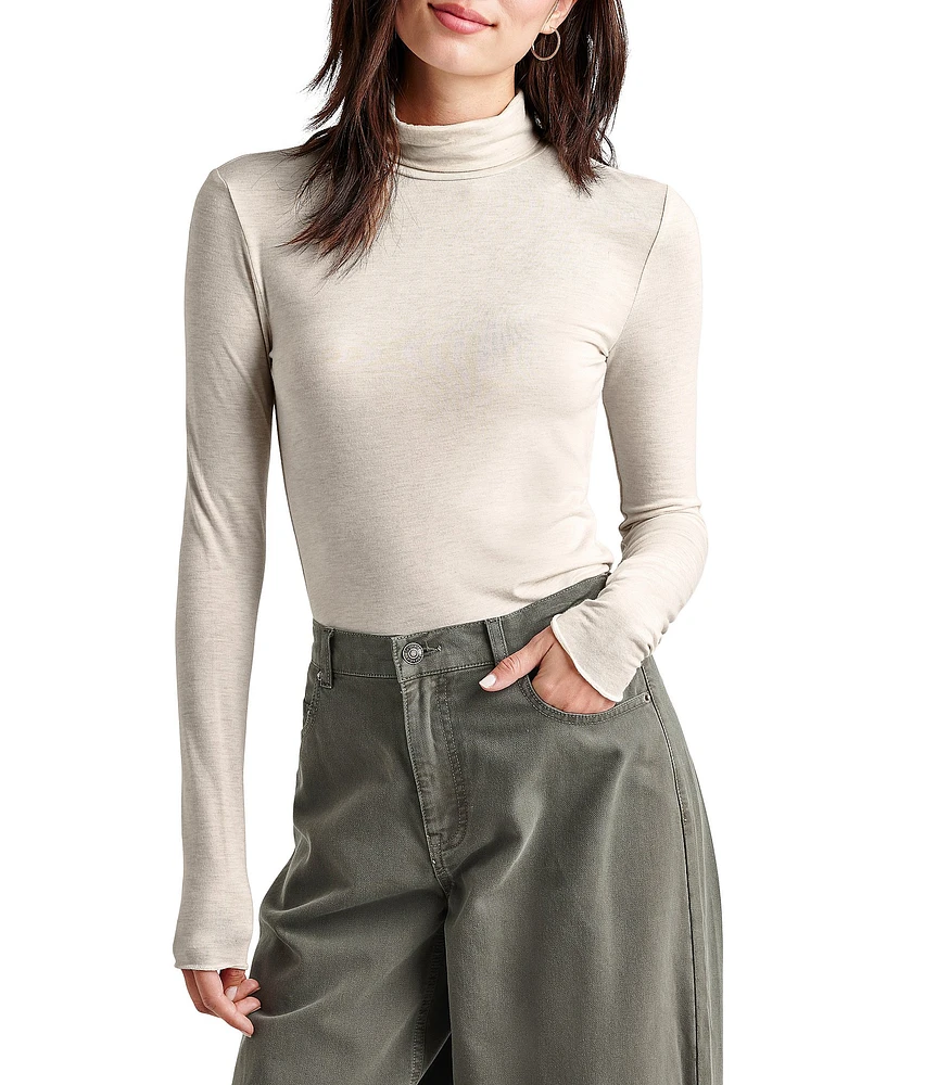 Splendid Bamboo Turtleneck Long Sleeve Tee