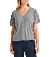 Splendid Bamboo V-Neck Short Sleeve Tee