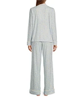 Splendid Brushed Jersey Notch Collar & Long Pant Starry Sky Pajama Set