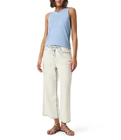 Splendid Cady Linen Blend Knit Crew Neck Sleeveless Tank