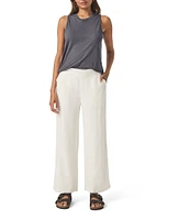 Splendid Cady Linen Blend Knit Crew Neck Sleeveless Tank
