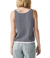 Splendid Cambell Woven Striped V-Neck Sleeveless Tank