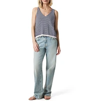 Splendid Cambell Woven Striped V-Neck Sleeveless Tank