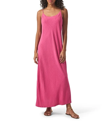 Splendid Capri Linen Blend Scoop Neck Sleeveless Maxi Dress