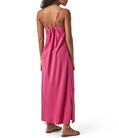 Splendid Capri Linen Blend Scoop Neck Sleeveless Maxi Dress