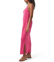 Splendid Capri Linen Blend Scoop Neck Sleeveless Maxi Dress