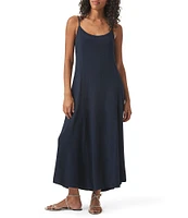 Splendid Capri Linen Blend Scoop Neck Sleeveless Maxi Dress