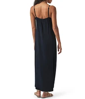 Splendid Capri Linen Blend Scoop Neck Sleeveless Maxi Dress