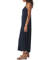 Splendid Capri Linen Blend Scoop Neck Sleeveless Maxi Dress