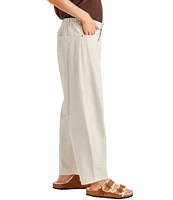 Splendid Carter Barrel Leg Wide Pant Elastic Crop Pant