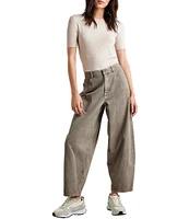 Splendid Carter Barrel Leg Wide Pant Elastic Crop Pant