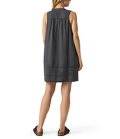 Splendid Catalina Woven Crochet Linen Blend V-Neck Sleeveless A-Line Mini Dress