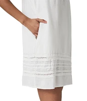 Splendid Catalina Woven Crochet Linen Blend V-Neck Sleeveless A-Line Mini Dress