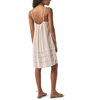 Splendid Celine Knit Striped Square Neck Sleeveless A-Line Mini Dress