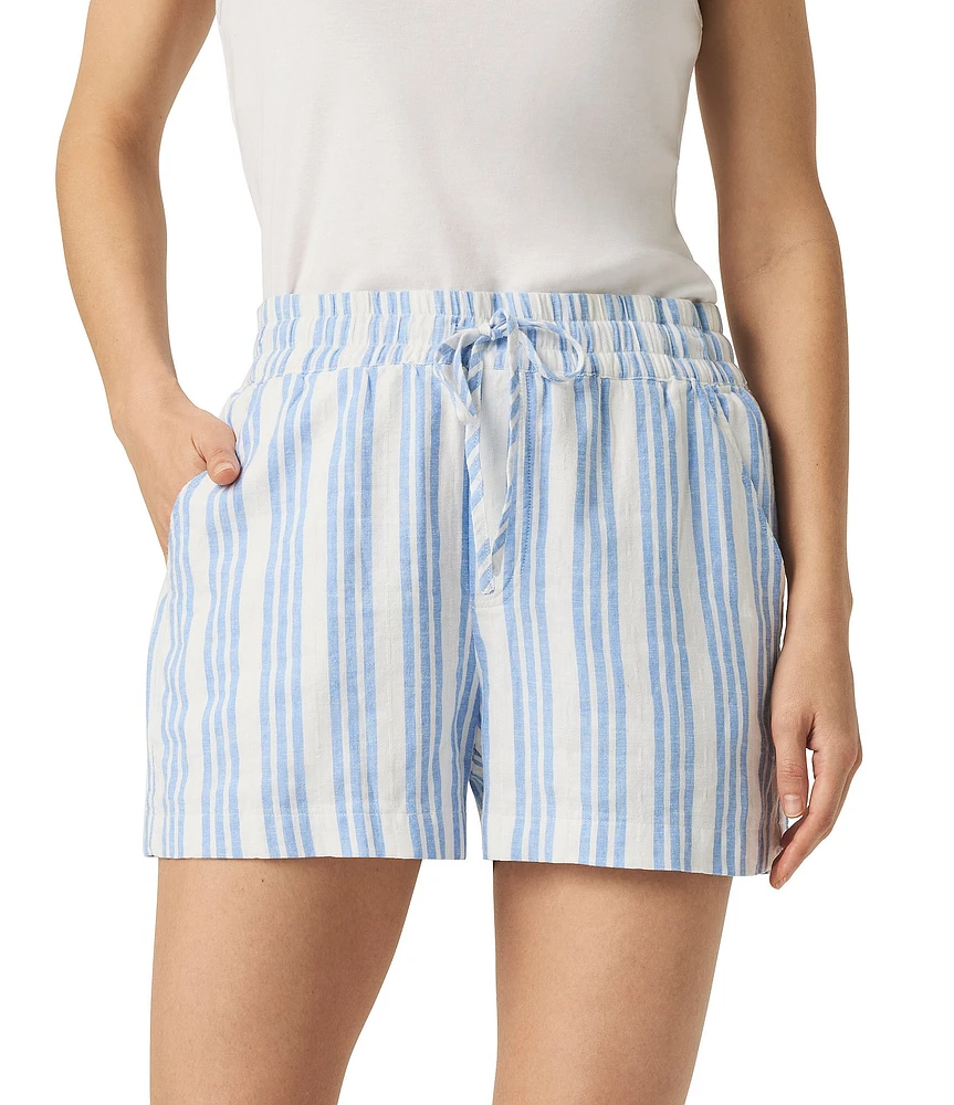 Splendid Christy Gauze Striped High Waisted Coordinating Boxer Shorts