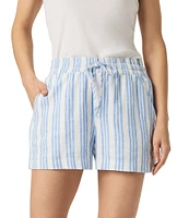 Splendid Christy Gauze Striped High Waisted Coordinating Boxer Shorts
