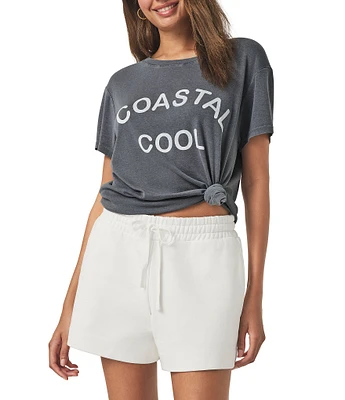 Splendid #double;Coastal Cool#double; Graphic Knit Crew Neck Short Sleeve Boxy Tee