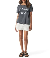 Splendid #double;Coastal Cool#double; Graphic Knit Crew Neck Short Sleeve Boxy Tee