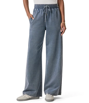 Splendid Coordinating Indigo Wide Leg Cotton Knit Pants