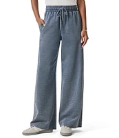 Splendid Coordinating Indigo Wide Leg Cotton Knit Pants