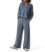 Splendid Coordinating Indigo Wide Leg Cotton Knit Pants