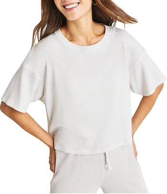 Splendid Cotton Knit Stripe Print Crew Neck Short Sleeve Tee Shirt