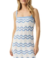 Splendid Cove Chevron Knit Square Neck Sleeveless Bodycon Dress