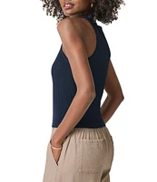 Splendid Eco Supersoft Ribbed Knit Scoop Neck Sleeveless Tank Top