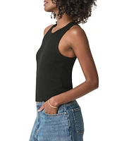 Splendid Eco Supersoft Ribbed Knit Scoop Neck Sleeveless Tank Top