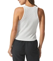Splendid Eco Supersoft Ribbed Knit Scoop Neck Sleeveless Tank Top